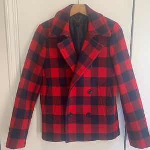 J.Crew Buffalo plaid peacoat women’s size 4
